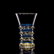 GLASS WITH BLUE DECOR, 13TH CENTURY, SET OF 2 - RÉPLIQUES HISTORIQUES DE VERRE