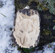 LOUP, PENDENTIF EN BOIS SCULPTÉ - BIJOUX ANIMALIERS