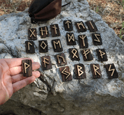 RUNES - ELDER FUTHARK, SET OF WOODEN RUNES - RUNE PENDANTS