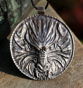 LOUP, GRAND TALISMAN - MÉDAILLON DE LOUP, AMULETTE - INSPIRATION NORDIQUE ET VIKING