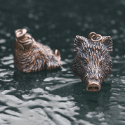 BOAR, MASSIVE PENDANT, BRONZE - PENDANTS, NECKLACES