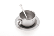 TI3601 TITANIUM COFFEE CUP WITH SAUCER AND SPOON KEITH - TITANIUM EQUIPMENT