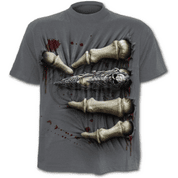 DEATH GRIP - T-SHIRT CHARCOAL - T-SHIRTS POUR HOMMES, SPIRAL DIRECT