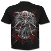 SPIDER SKULL - FRONT PRINT T-SHIRT BLACK - MEN'S T-SHIRTS, SPIRAL DIRECT