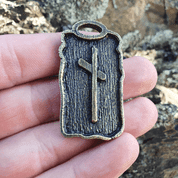 NAUTHIZ RUNE PENDANT ZINC ANT. BRASS - RUNE