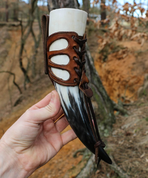 HORN HOLDER, LEATHER, DE LUXE - DRINKING HORNS