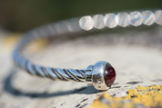 ALESIA, SILVER TORQUES, GARNET - TORCS - NECKLACES