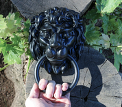 LION, MEDIEVAL DOOR KNOCKER - ANTLER FURNITURE, LAMPS