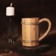 WOODEN TANKARD, OAK - DISHES, SPOONS, COOPERAGE
