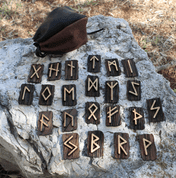 RUNES - ELDER FUTHARK, SET OF WOODEN RUNES - RUNE PENDANTS