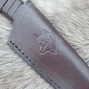 LEATHER SHEATH WITH EMBOSSED WOLF - KNIVES