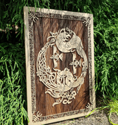 RAVEN MOON WALL DECORATION 45CM OAK - HOLZFIGUREN