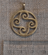 ORNAMENTAL SWASTIKA, BRONZE PENDANT - PENDANTS, NECKLACES