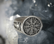 AEGISHJÁLMUR - HELM OF AWE, VIKING RING, SILVER - RINGS