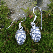 HOUBLON - CÔNE DE HOUBLON, ENSEMBLE PENDENTIF ET BOUCLES D'OREILLES, ARGENT - ENSEMBLES DE BIJOUX EN ARGENT