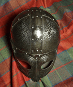 VALGARD, LUXURY DECORATED VIKING HELMET WITH THE FACE MASK - CASQUES VIKINGS ET À NASALE