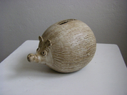 HEDGEHOG, CERAMIC MONEYBOX - TRADITIONAL CZECH CERAMICS