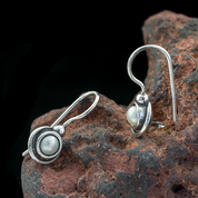 FREDA, BOUCLES D'OREILLES, PERLE, ARGENT - BOUCLES D'OREILLES, PIERRES PRÉCIEUSES, ARGENT