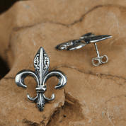 FLEUR DE LIS - BOUCLES D'OREILLES, ARGENT - BOUCLES D'OREILLES - BIJOUX HISTORIQUE