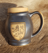 CERAMIC BEER MUG WITH CZECH LION, 0.5 L - HISTORICAL CERAMICS