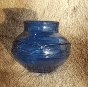 INKWELL, BLUE HISTORICAL GLASS - HISTORICAL GLASS