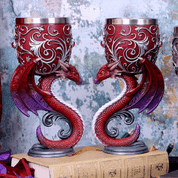 DRAGONS DEVOTION TWIN DRAGON HEART SET OF TWO GOBLETS - DRAGONS