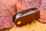 MORLEY, LEATHER KEYCHAIN COGNAC - WALLETS