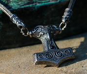SCANIA THOR'S HAMMER, VIKING KNIT, VIKING NECKLACE, SILVER 925 - NECKLACES