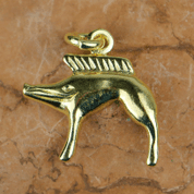 CELTIC BOAR, NEUVY-EN-SULLIAS, GOLD PLATED PENDANT - KELTISCHE AMULETTE