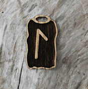 LAGUZ - RUNE - FUTHARK, WOOD - RUNE PENDANTS