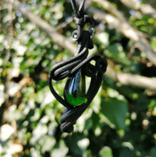 GREEN GLASS DROP - PENDANT - PIERRES ET FANTASY