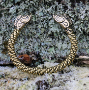 CELTIC BOAR, BRAIDED BRACELET, BRASS - FORGED JEWELRY, TORCS, BRACELETS