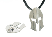 SPARTAN HELMET, PENDANT, SILVER - PENDANTS