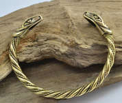 SNAKE, BRASS BRACELET - VIKING, SLAVIC, CELTIC BRACELETS - BRONZE AND BRASS