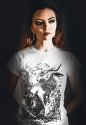 HARE, WOMEN'S T-SHIRT WHITE, DRUID COLLECTION - WOMEN'S T-SHIRTS