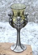 OAK LEAF, HISTORICAL GLASS GOBLET, DECORATIVE REPLICA - HISTORICAL GLASS