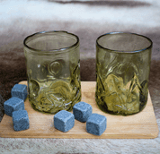 WHISKY VERRE VERT, PAQUET CADEAU 2 VERRES + 6 CUBES - RÉPLIQUES HISTORIQUES DE VERRE