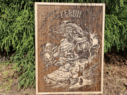 PERUN WALL DECORATION, WOOD 30X40 - WOODEN STATUES, PLAQUES, BOXES