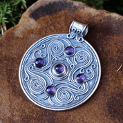 BATTERSEA, LUXURY BRYTHONIC JEWEL INSPIRED BY THE FIND, AMETHYSTS, SILVER 925, 12 G - PENDANTS
