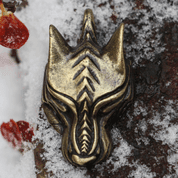 WARG NORSE WOLF VIKING PENDANT, ZINC ANTIQUE BRASS - ALL PENDANTS, OUR PRODUCTION