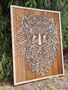 GREEN MAN WALL DECORATION 30X40 WOOD - WOODEN STATUES, PLAQUES, BOXES