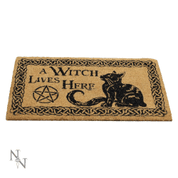 A WITCH LIVES HERE DOORMAT 45X75CM - FIGURINES, LAMPES