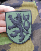 CZECH LION, RUBBER PATCH, GREEN - MILITARY PATCHES
