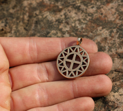 SUN AND CROSS, BRONZE PENDANT - PENDANTS, NECKLACES