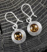 MAZURKA, AMBER, EARRINGS, STERLING SILVER - EARRINGS