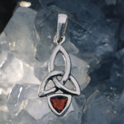 KIRA, SILVER PENDANT, GARNET - PENDANTS WITH GEMSTONES, SILVER