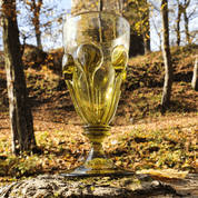 PERCHTA TSCHECHISCHE MITTELALTERLICHE TASSE, GRÜNES WALDGLAS - REPLIKEN HISTORISCHER GLAS