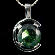 LUNA, CZECH MOLDAVITE PENDANT, SILVER - MOLDAVITES, CZECH