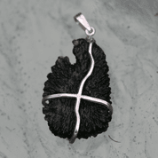 HEDA - MOLDAVITE, SILVER PENDANT AG 925 - MOLDAVITES, CZECH