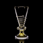 HISTORICAL GREEN GLASS GOBLET - HISTORICAL GLASS